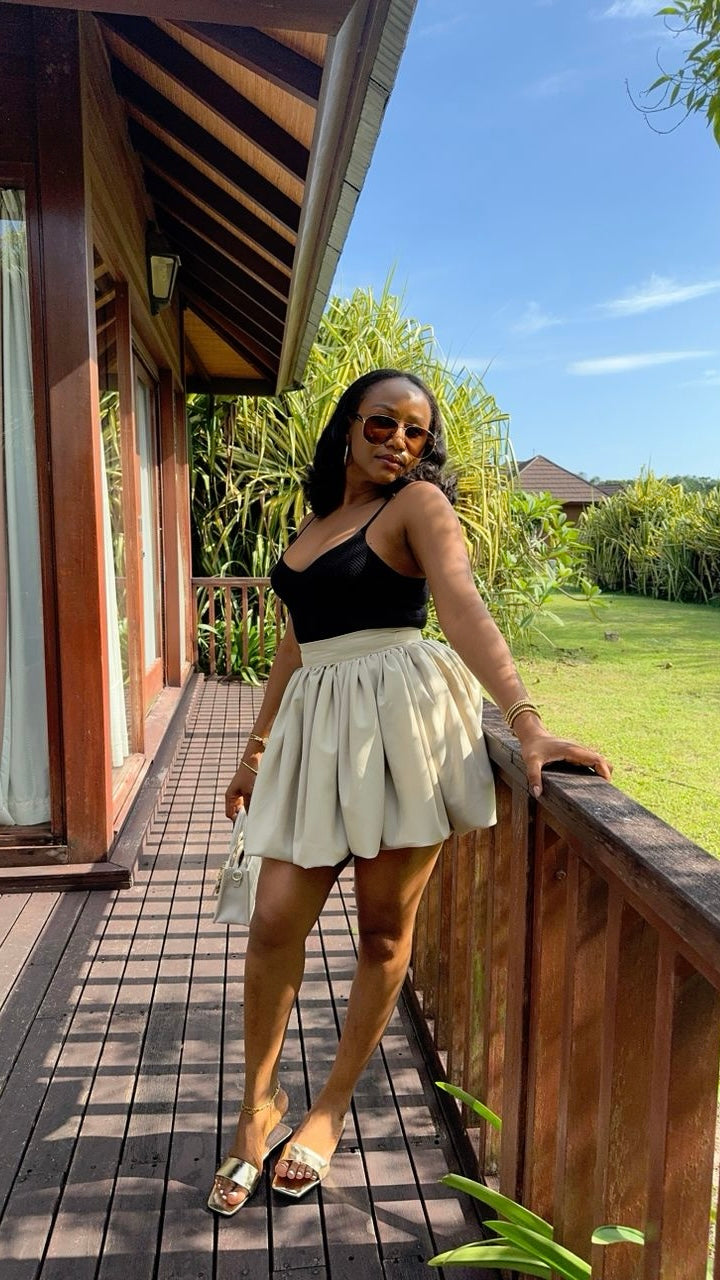 Balloon cotton skirt