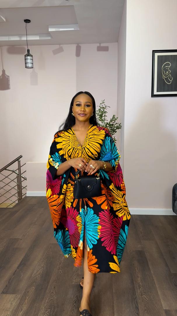 knee length dresses for ladies Midi Ankara bubu dress – House of Naya