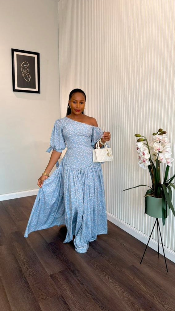 Mira crepe dress long(ready to wear)