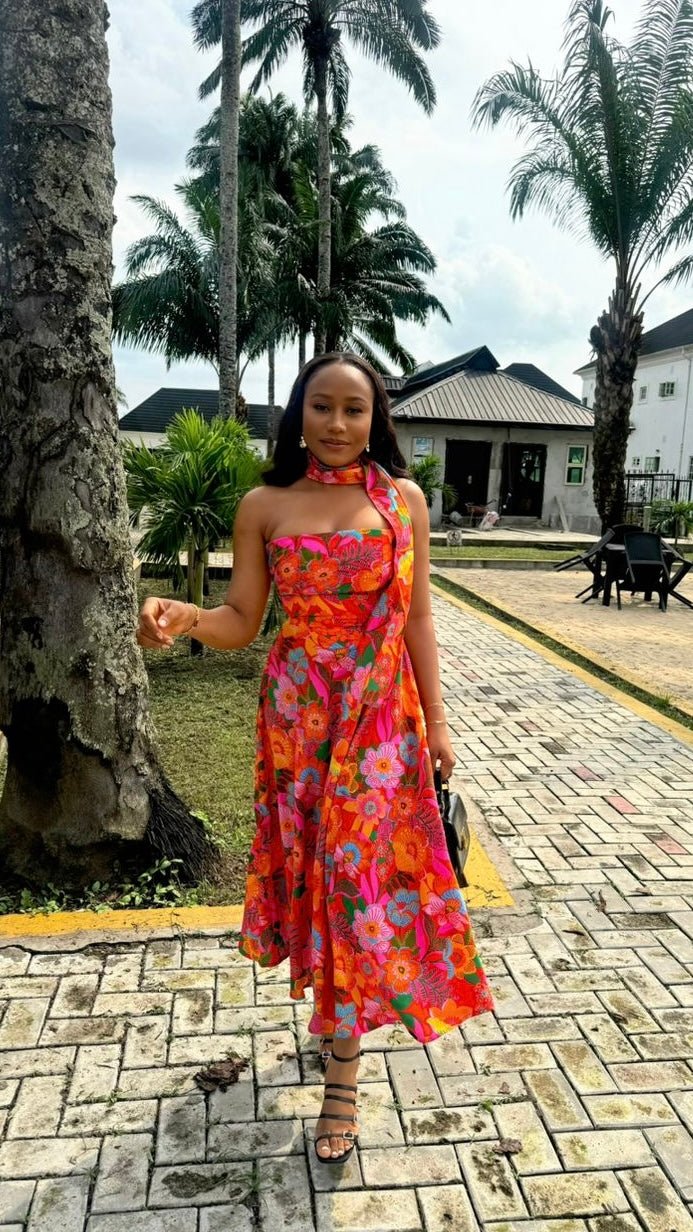 Blossom crepe dress - House of Naya