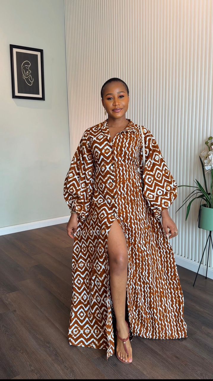 Morocco Ankara dress long (ready to wear) - House of Naya
