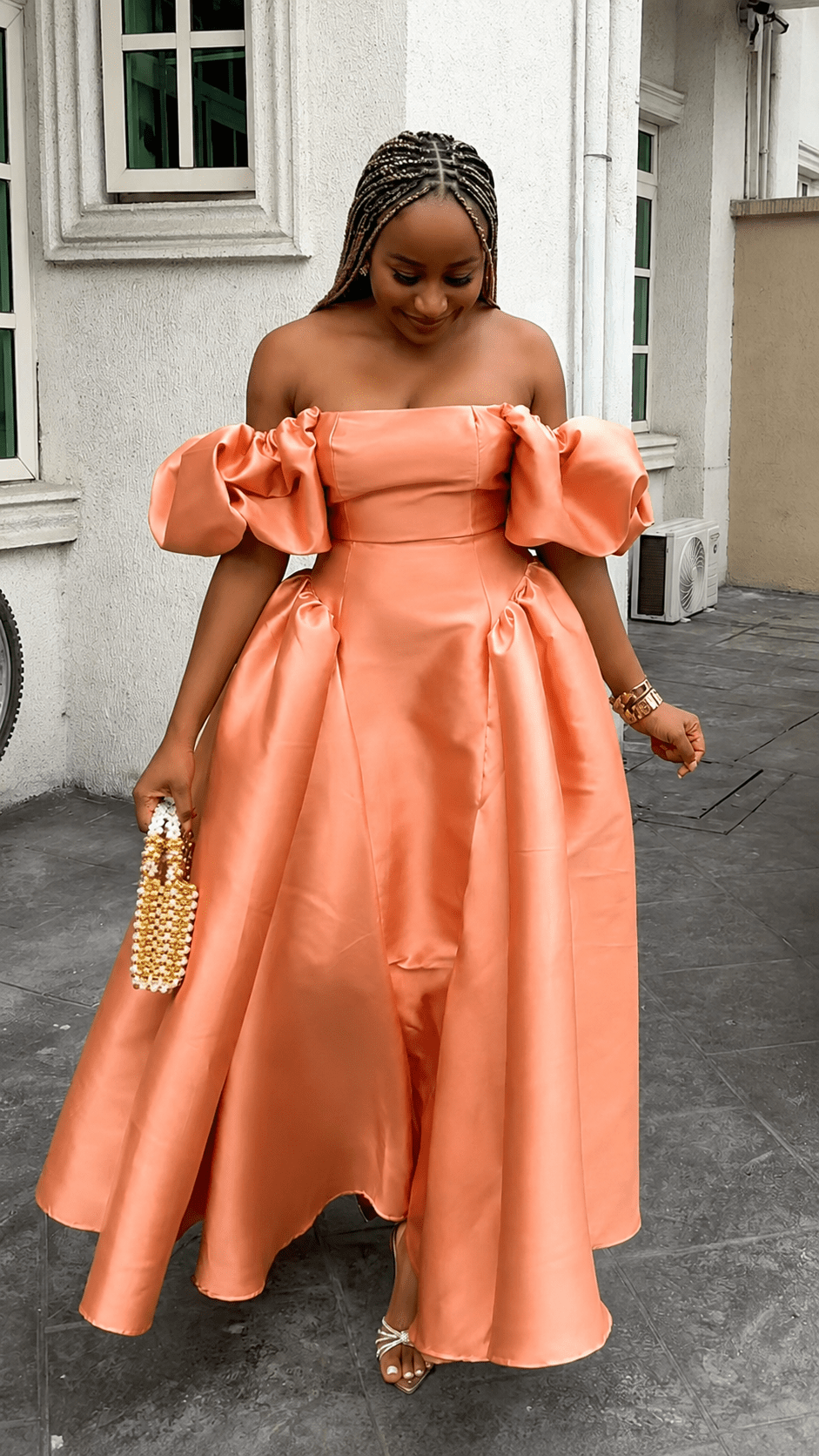 naya off shoulder dress Dera mikado (ready to wear) – House of Modest resort wear Colour:CREAM date nights Dolce & Gabbana Long