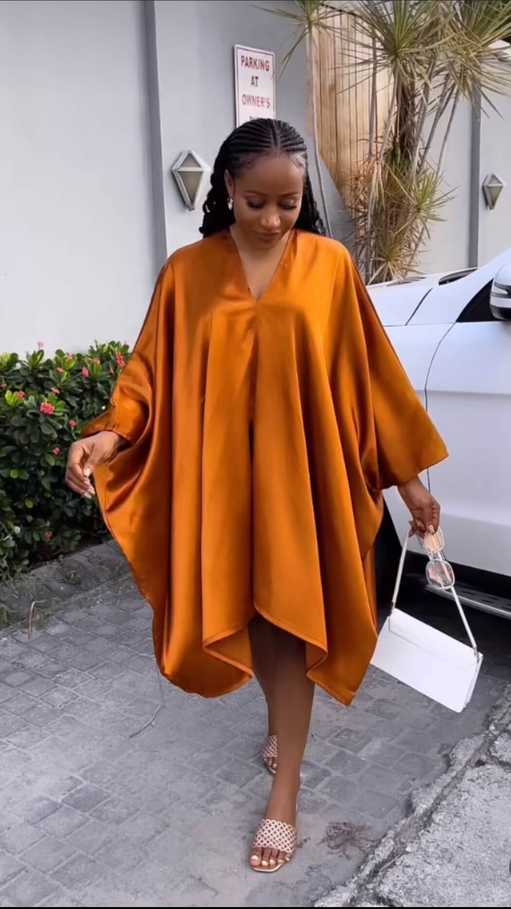 silk poncho dress Faux Silk Wing Dress/Poncho Dress/ Wing Sleeves-Orange  India Batik Retail