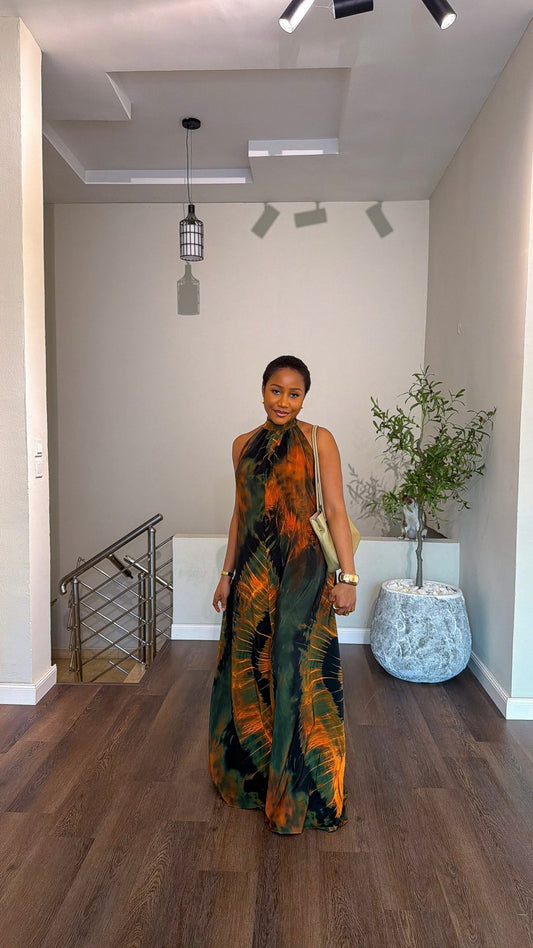 Rainbow crepe jumpsuit (ready to wear) - House of Naya