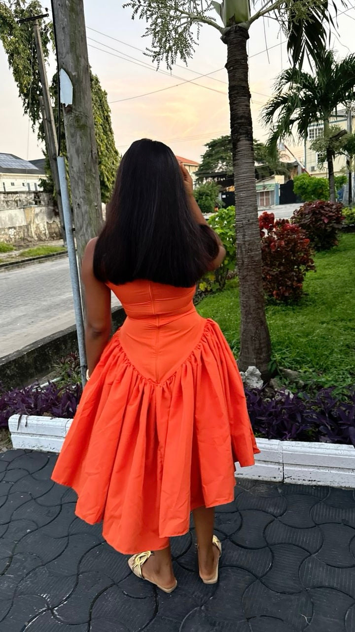 Princess cotton dress midi