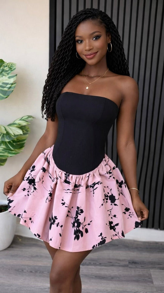 Roseline crepe dress short( ready to wear) - House of Naya