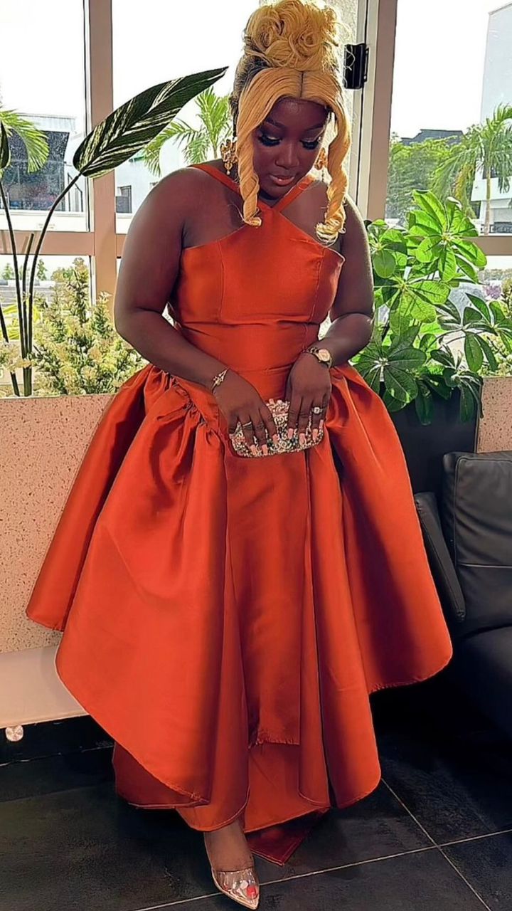 imade dress in orange Mafarki dr Hand Dyed Maxi Dress Orange African Print Dress X-Large