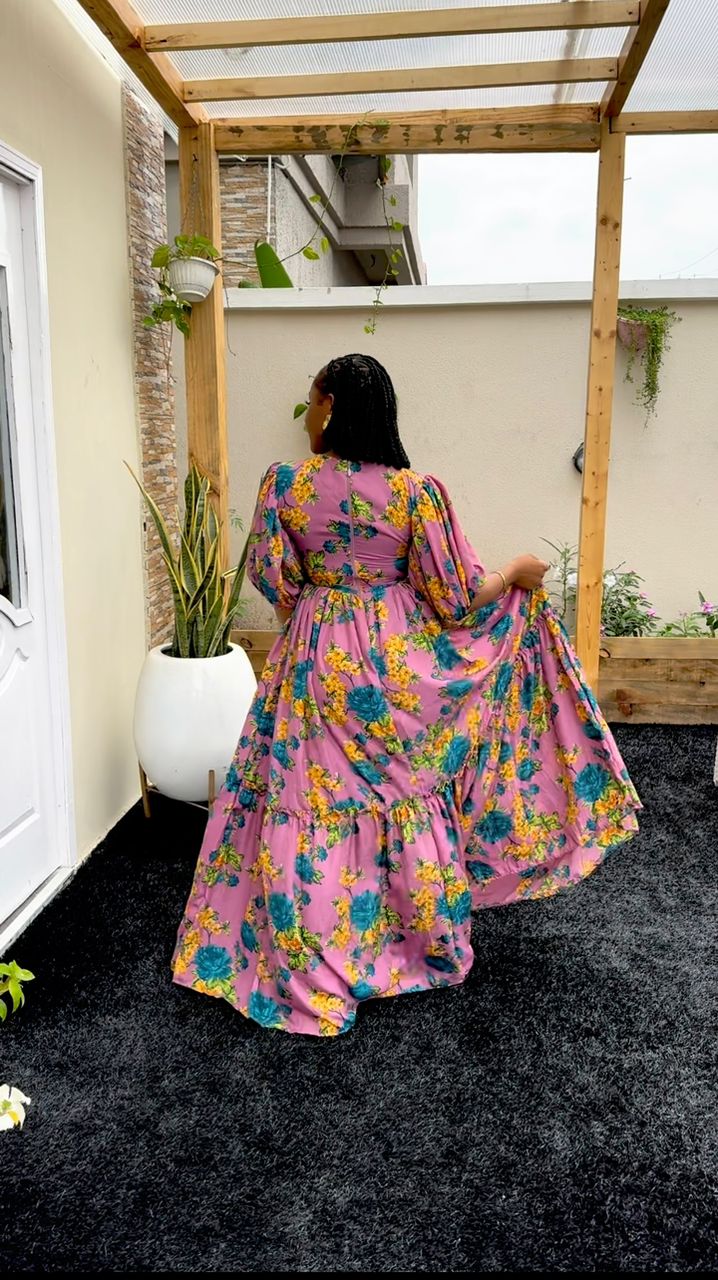 Dami crepe dress long Dami crepe dress long