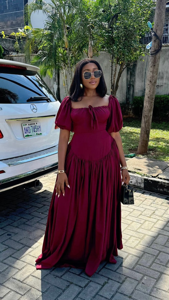 Stella crepe dress long (ready to wear)