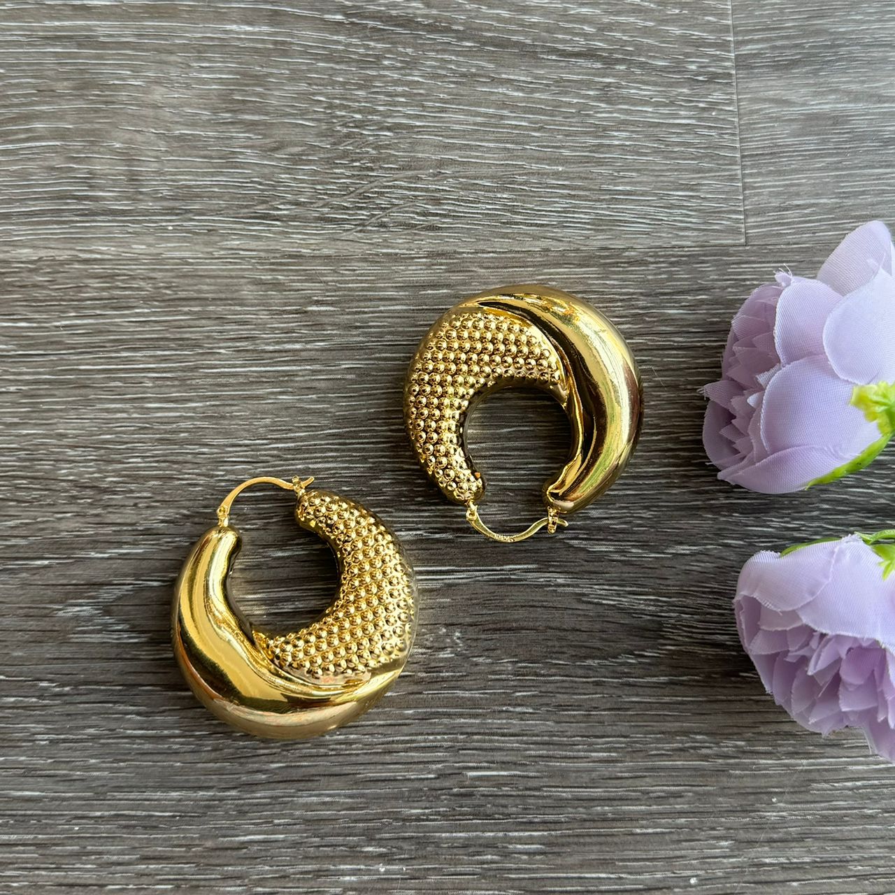 Chunky gold earrings