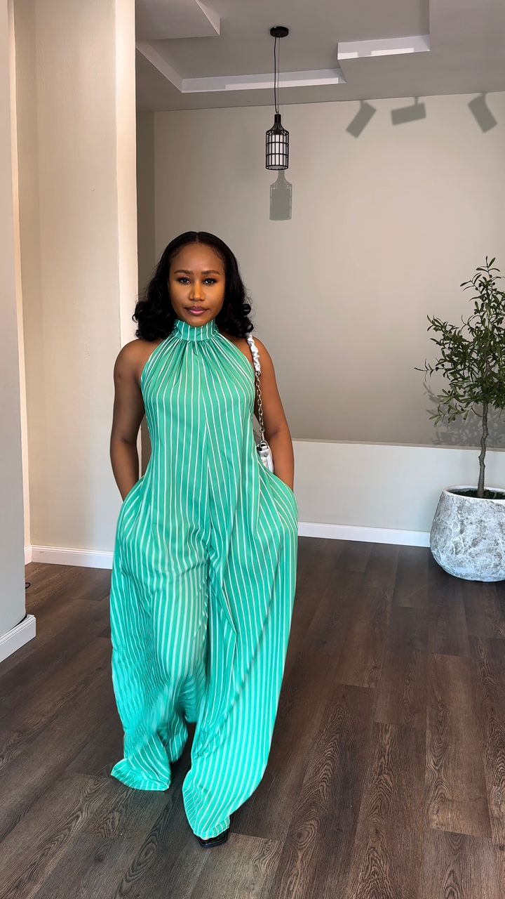 Rainbow crepe jumpsuit(ready to wear )