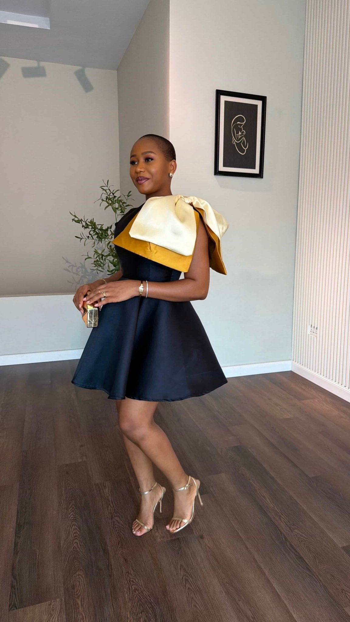 Rosy mikado dress( available in black only) - House of Naya