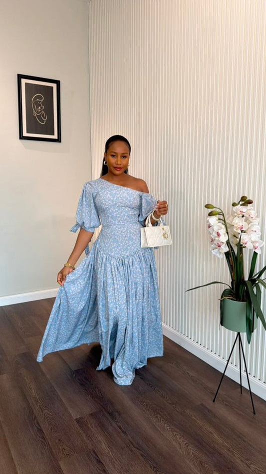 Mira crepe dress long(ready to wear)