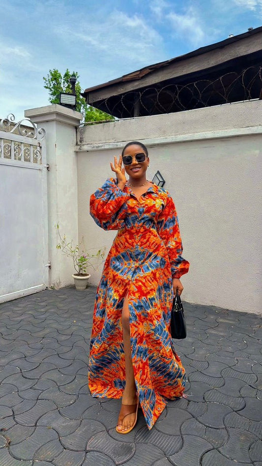 Morocco Ankara dress long - House of Naya