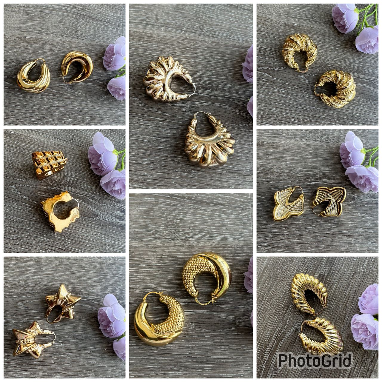 Chunky gold earrings