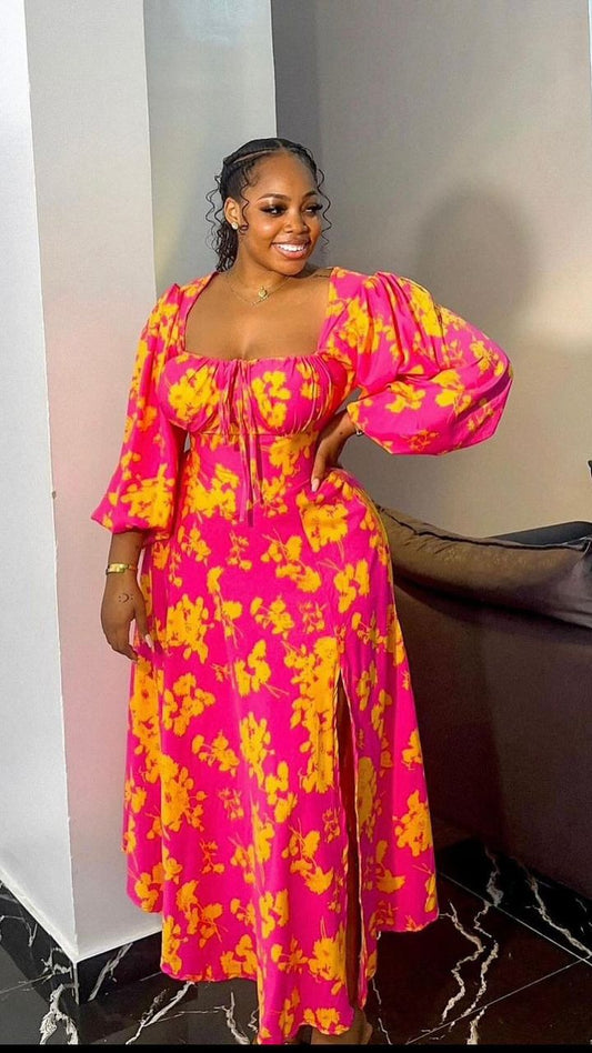 dresses for ladies in nigeria Nigeria Ankara Wax Print Midi Dress