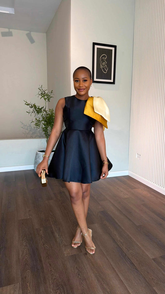 Rosy mikado dress( available in black only) - House of Naya