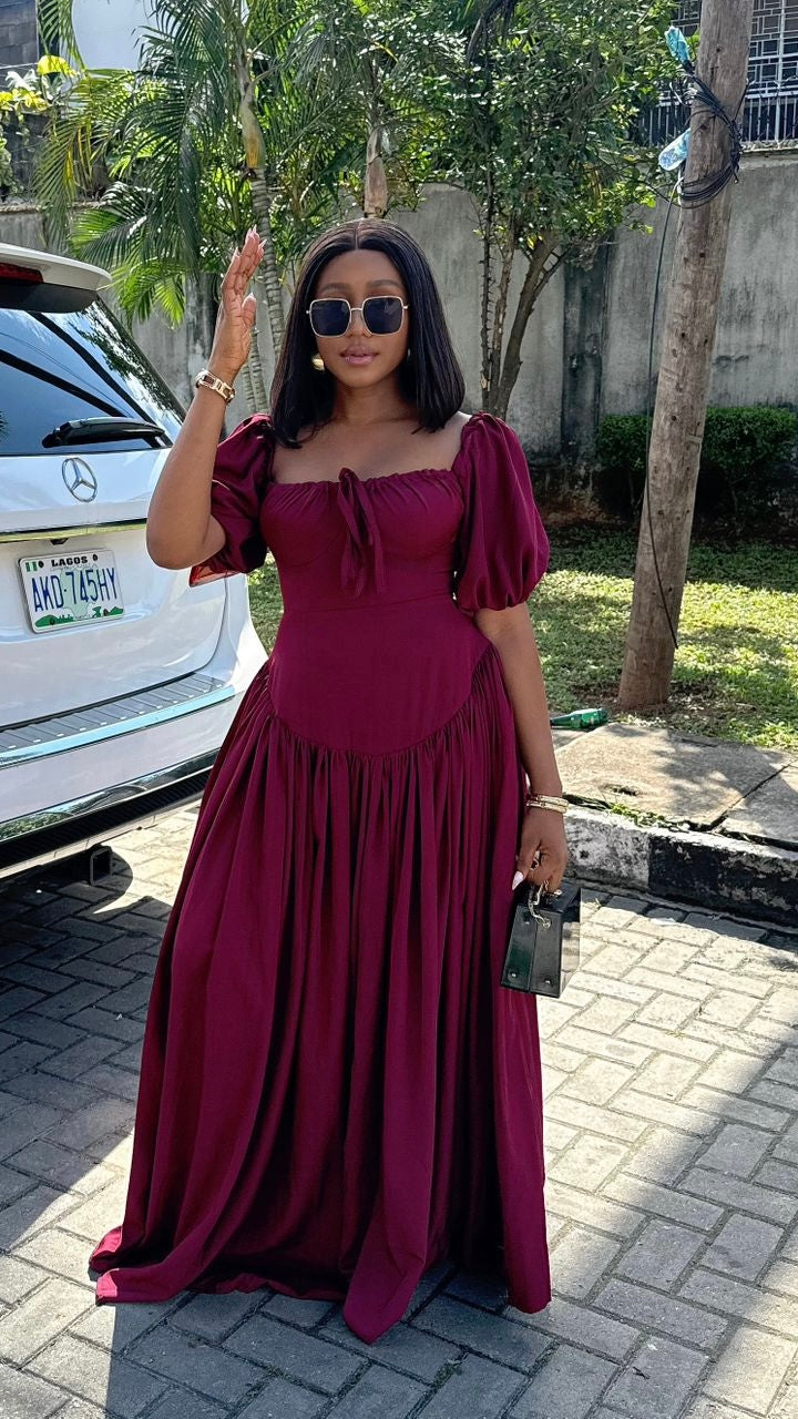 Stella crepe dress long (ready to wear)