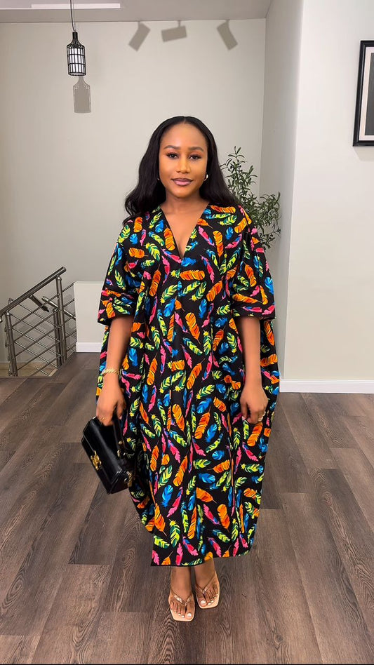 Midi Ankara bubu dress (ready to wear)