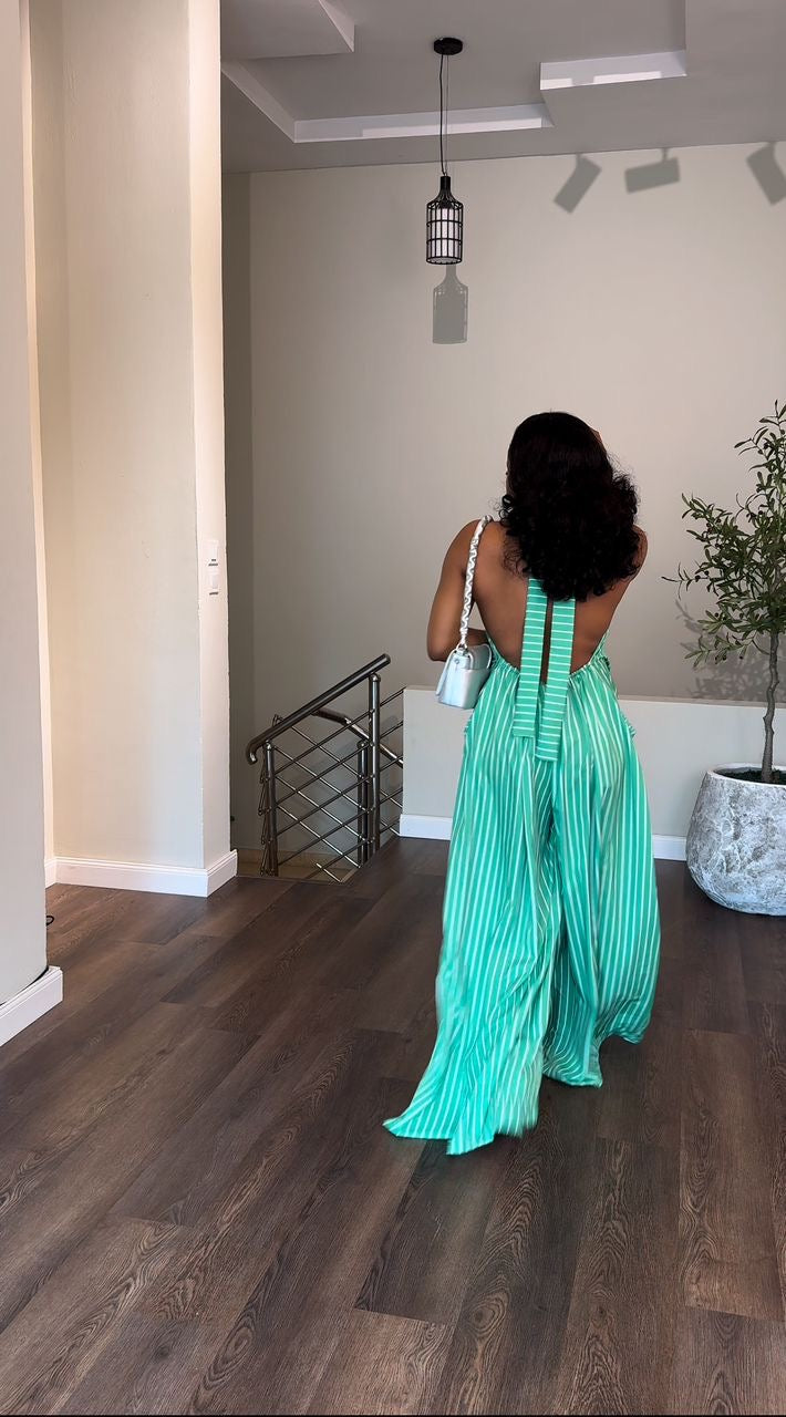 Rainbow crepe jumpsuit(ready to wear )