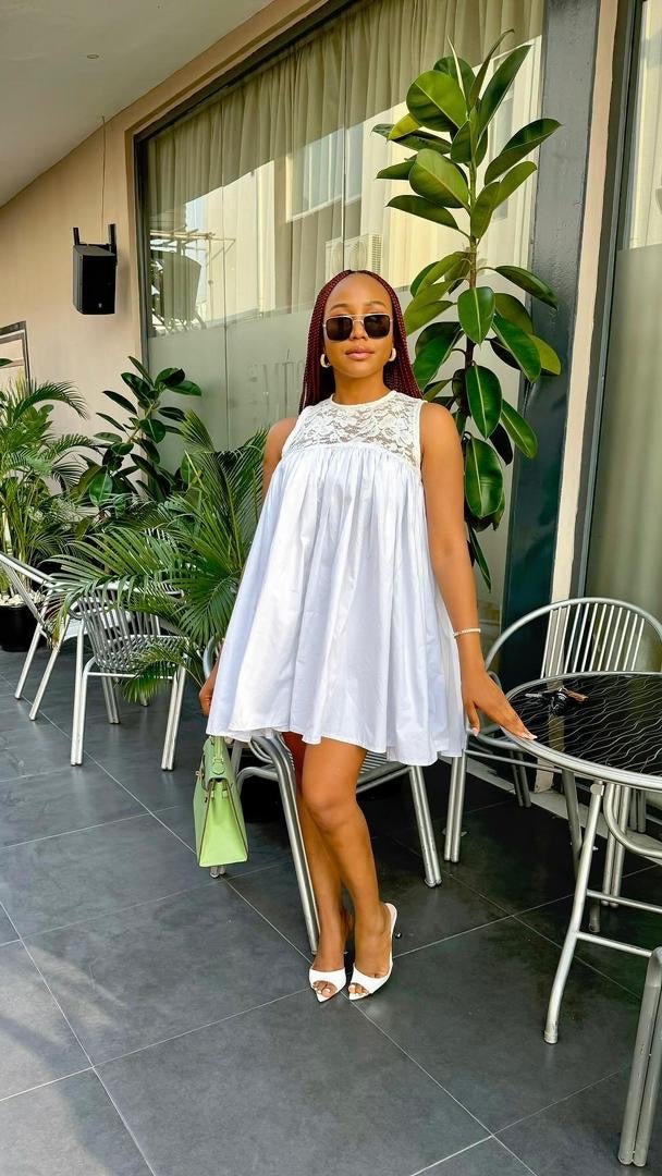 Christiana cotton dress(only in black and white color) - House of Naya