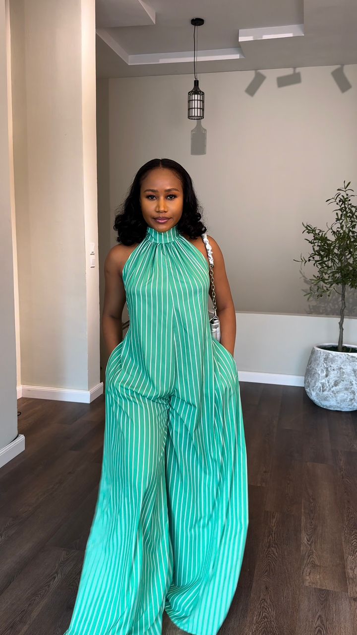 Rainbow crepe jumpsuit(ready to wear )