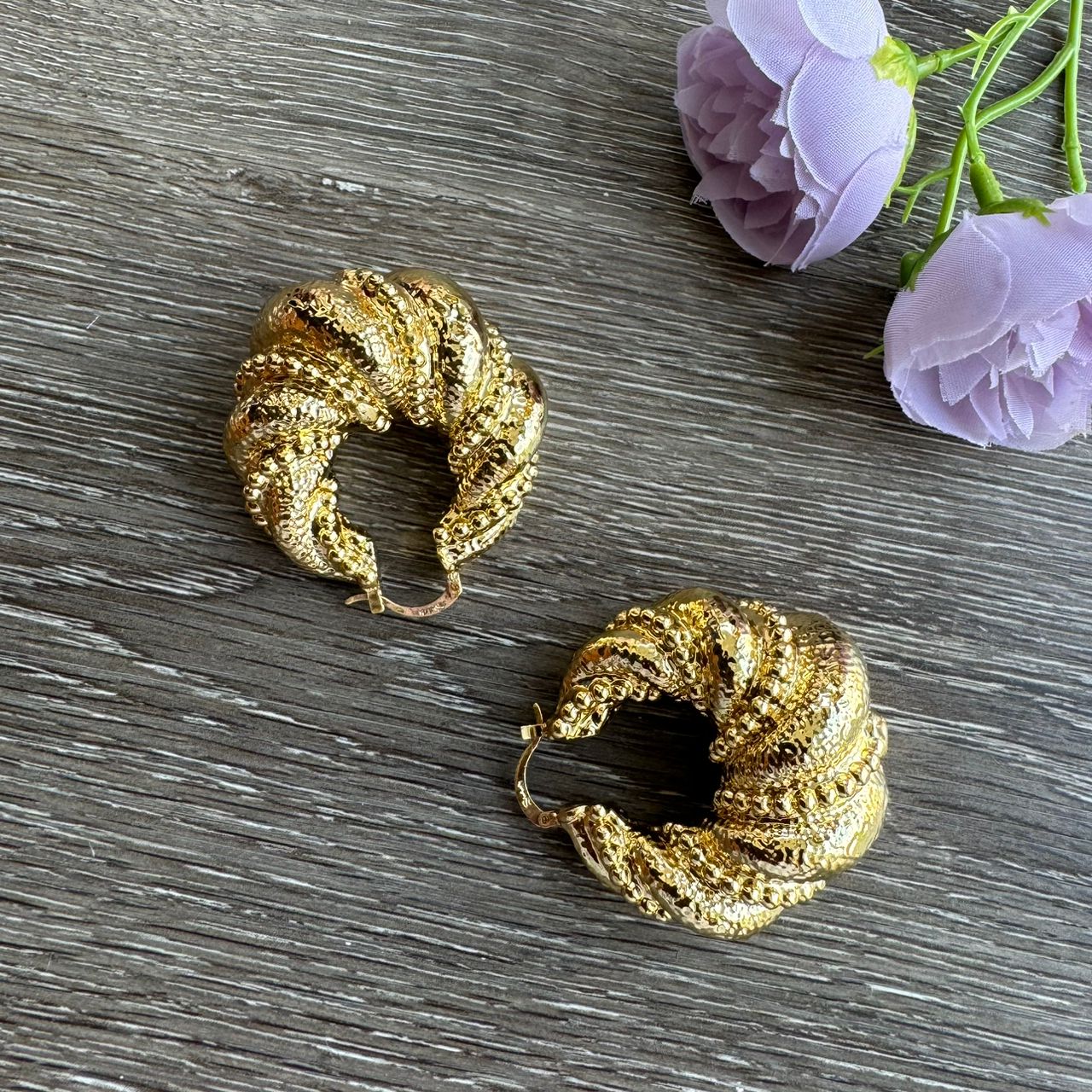 Chunky gold earrings