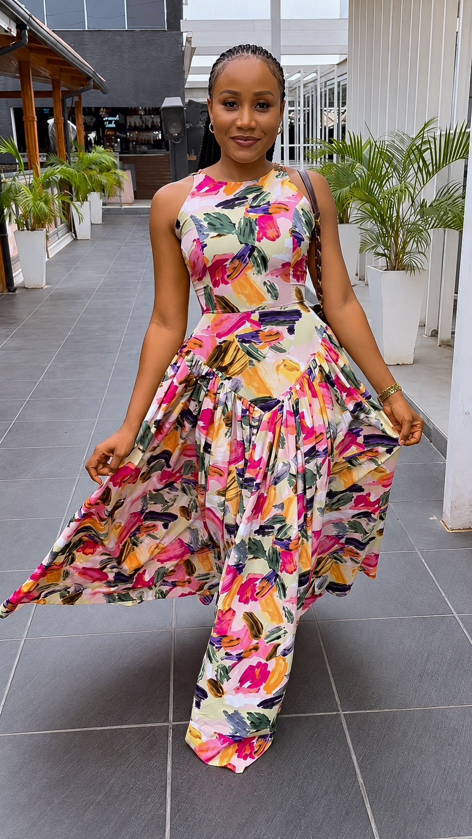 Lara crepe dress long - House of Naya