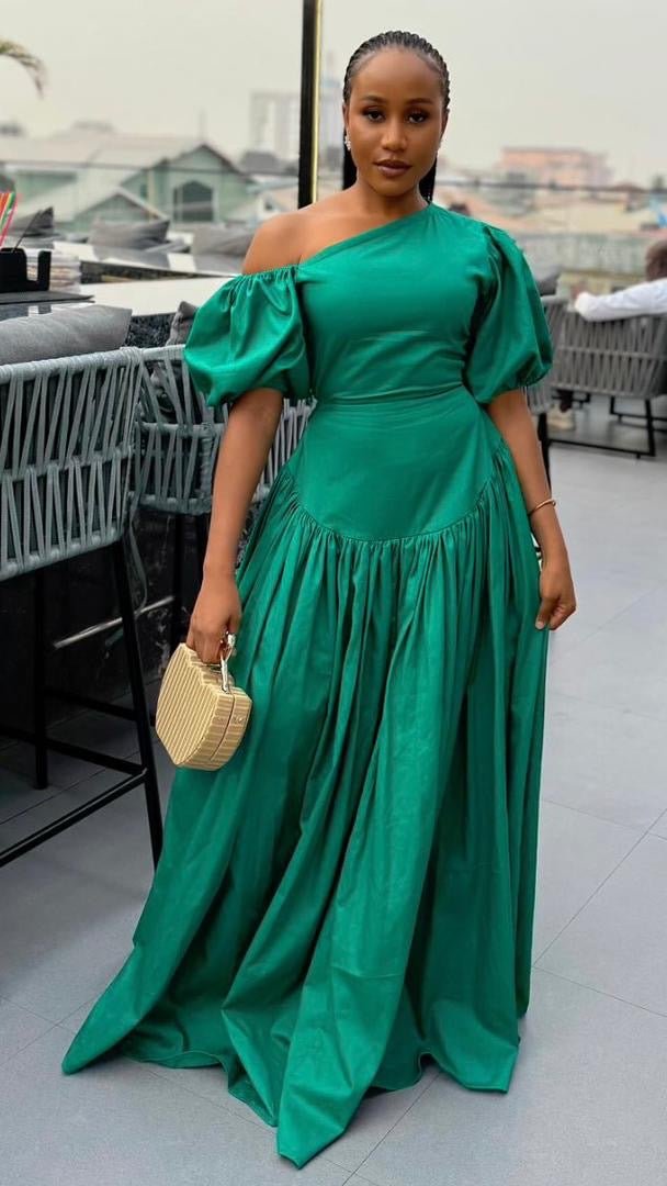 long green cotton dress Green Block Printed Floral Long Maxi Dress - Square Neckline With Smocking Cotton Dress - Long Sleeve Bohemian Maxi
