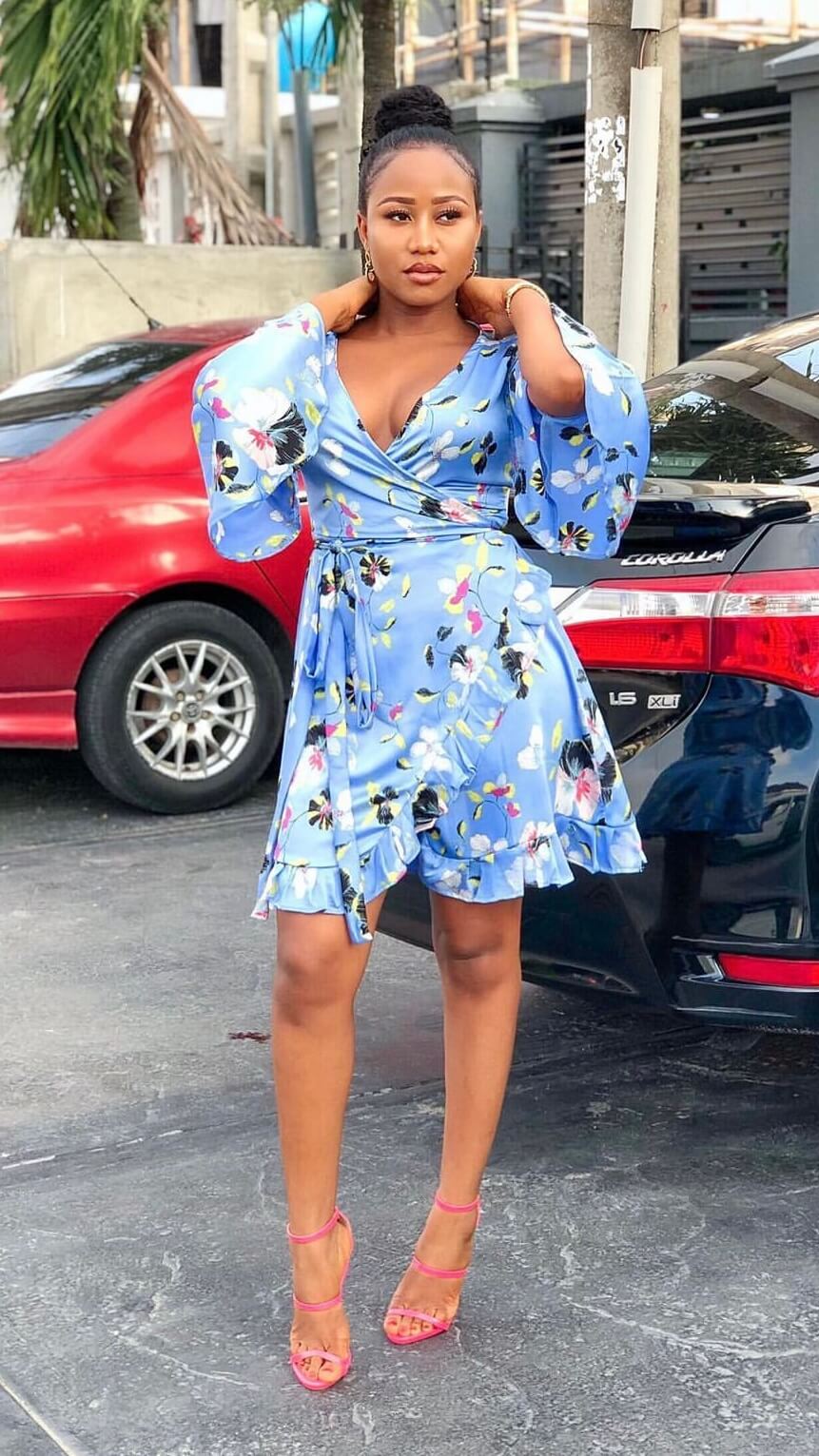 Tina crepe wrap dress