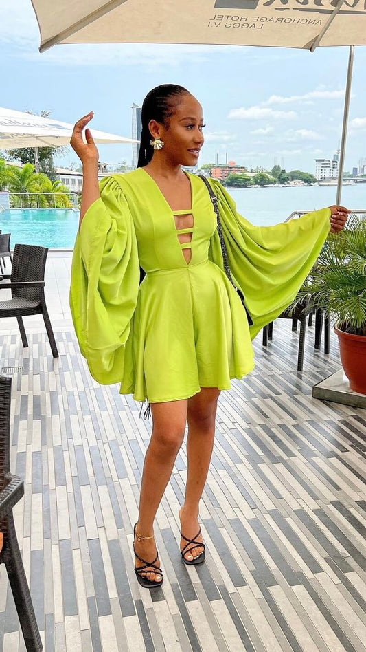 Chioma silk playsuit