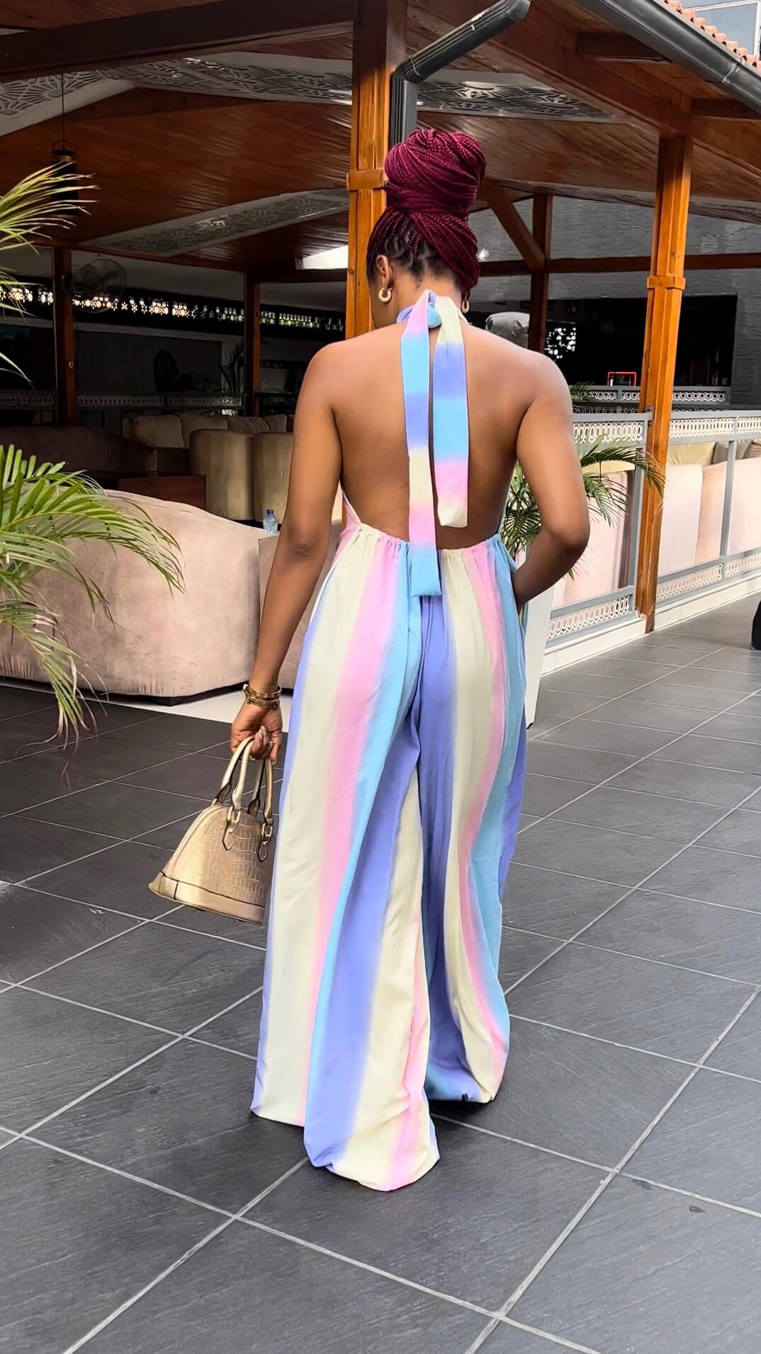 Rainbow crepe jumpsuit