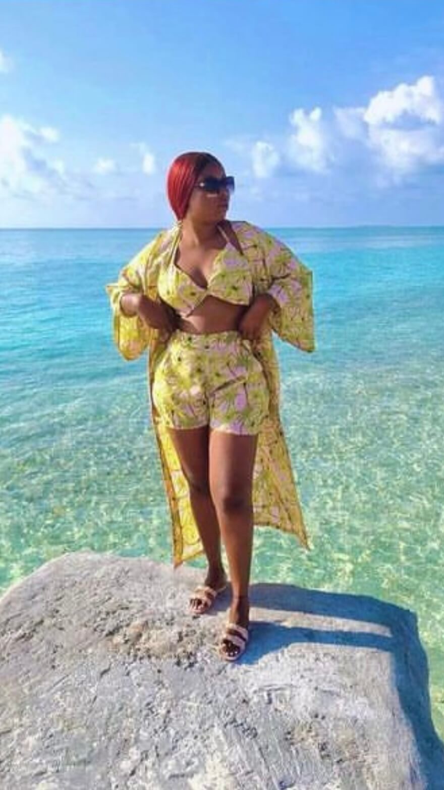 Island crepe set long