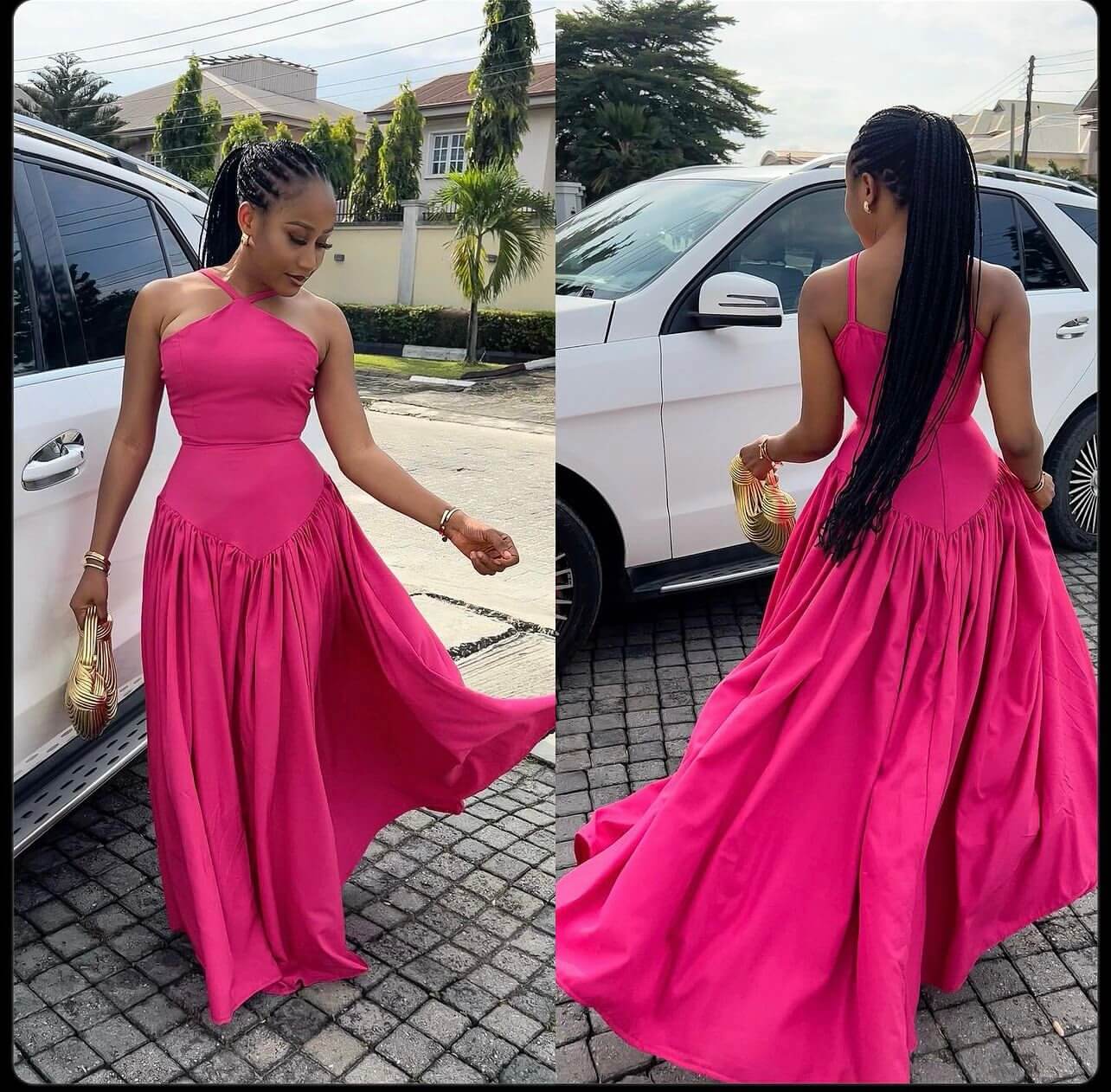 Cindy crepe dress long